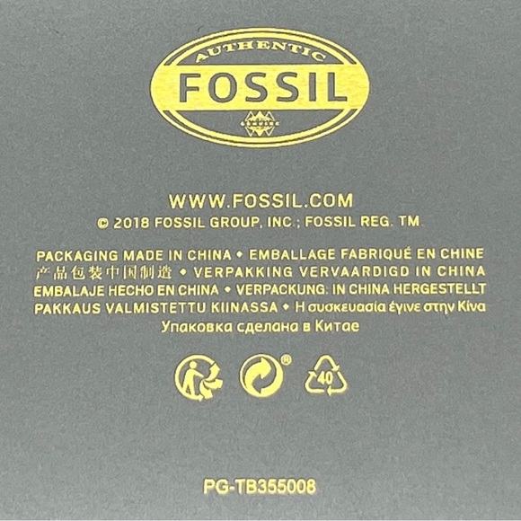 New FOSSIL Leather Wallet Bi-fold Flip ID Dark Brown Tin Box - Picture 8 of 8